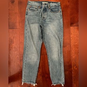 levi’s cropped jeans, medium jean color
